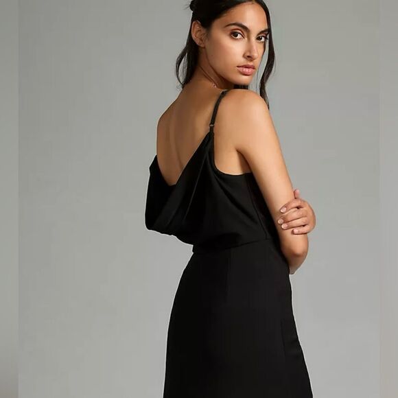 Anthropologie Cowl-Neck Ruched Dress L NWT $160 - Picture 6 of 9